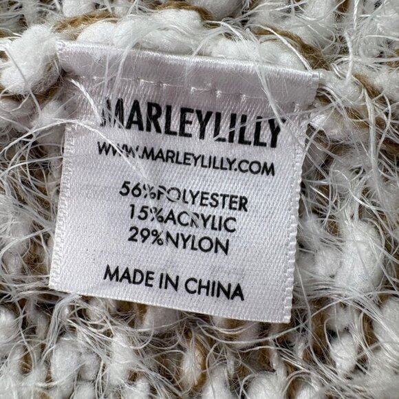 Marleylilly Vest Womens XS-M Ivory Brown Heather Soft Open Front Hippie Boho - Picture 3 of 11